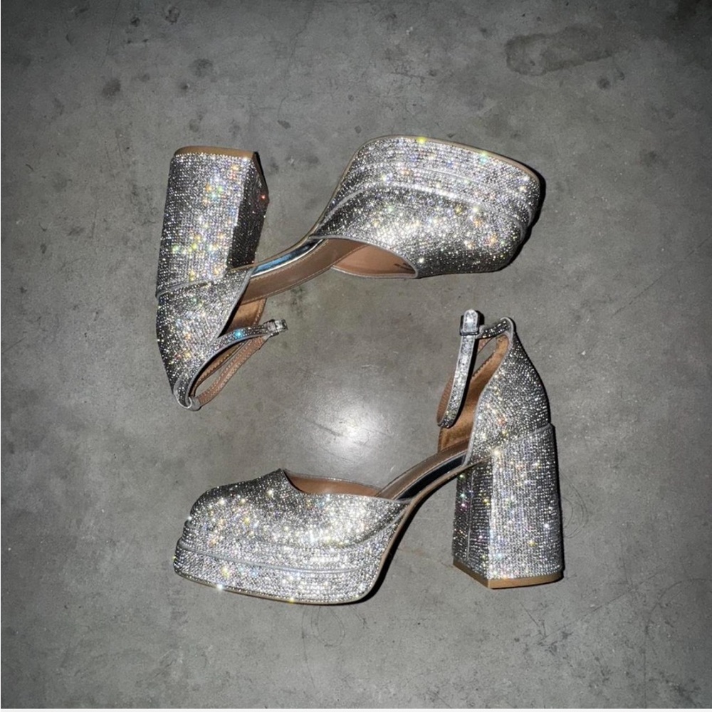 Wild Fable Silver Glitter Heels